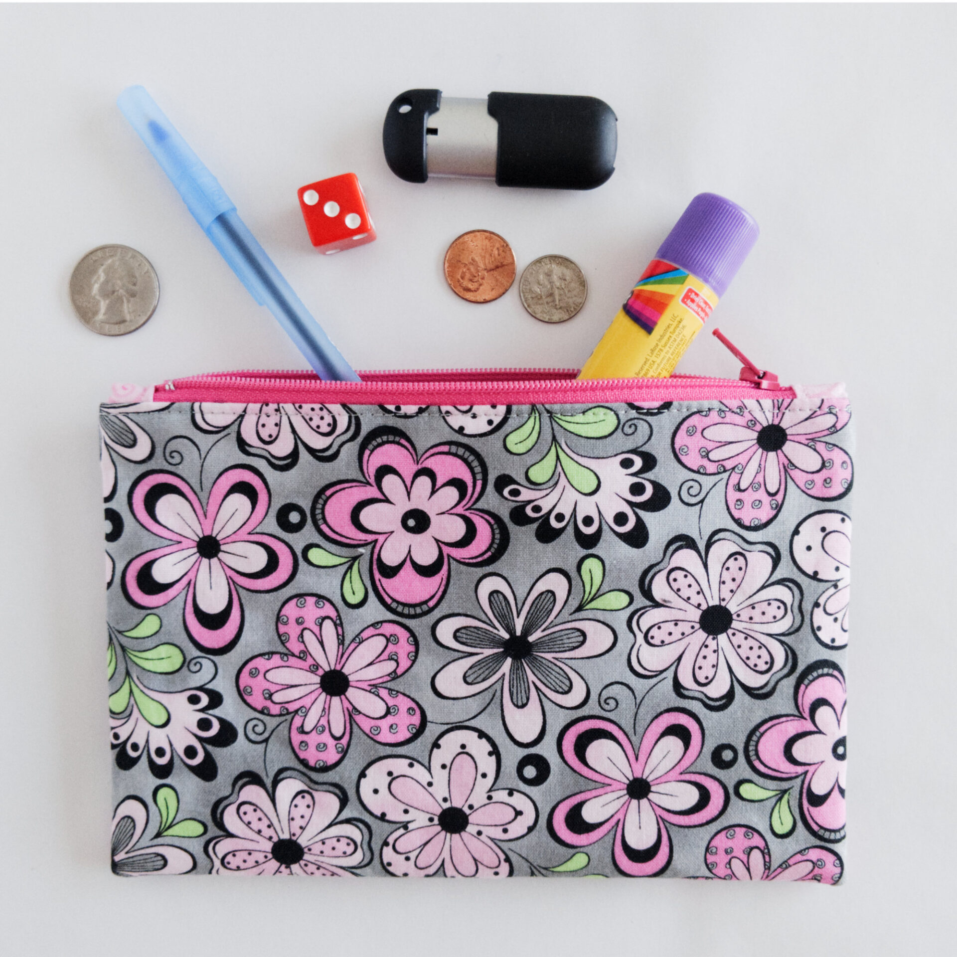 Dice, Change, Pens, Tech Storage Bag