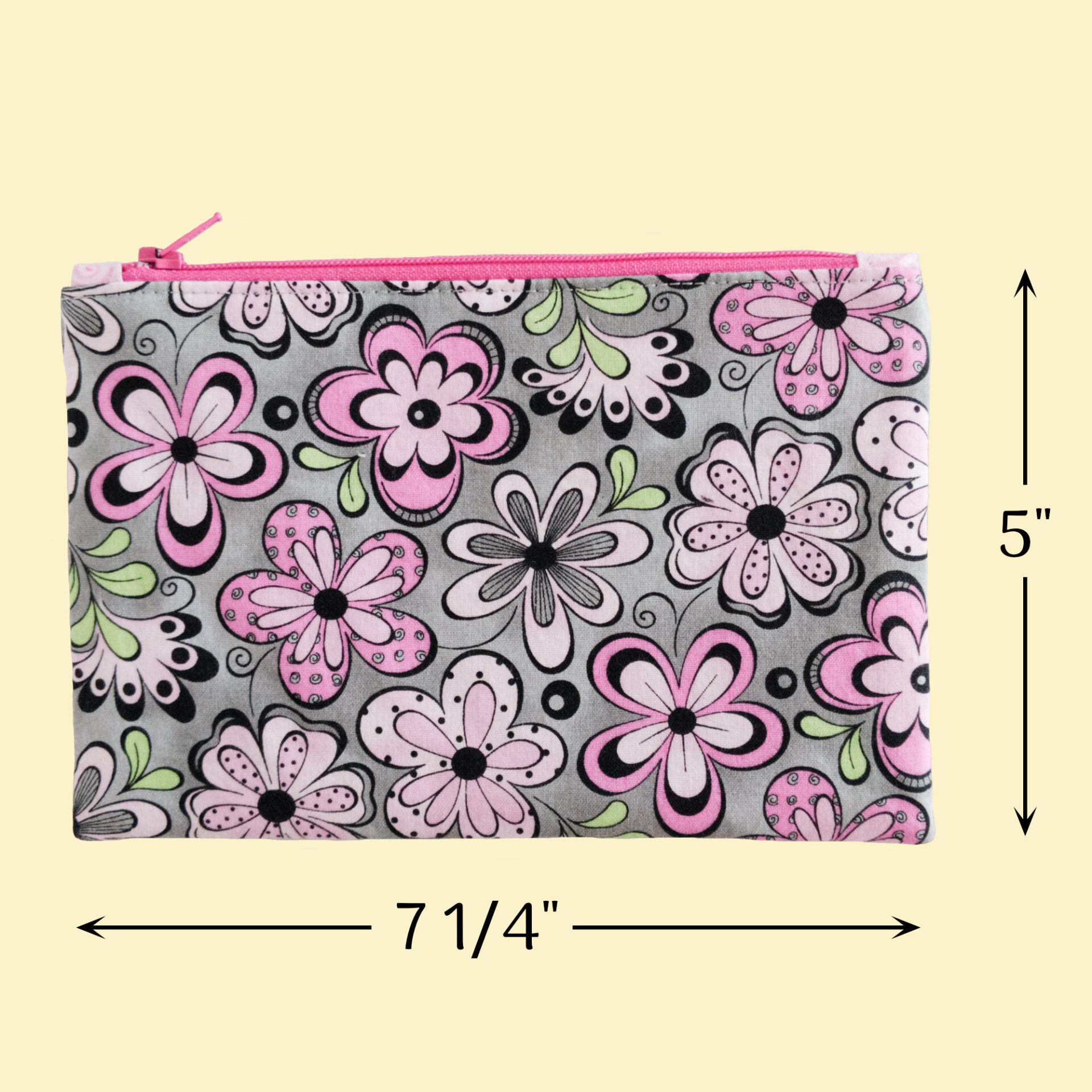 Pouch is 5" x 7 1/2"