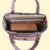 Large Tote with Pockets | Pink Flower Canvas Work Bag