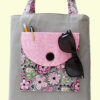 Large Tote with Pockets | Pink Flower Canvas Work Bag