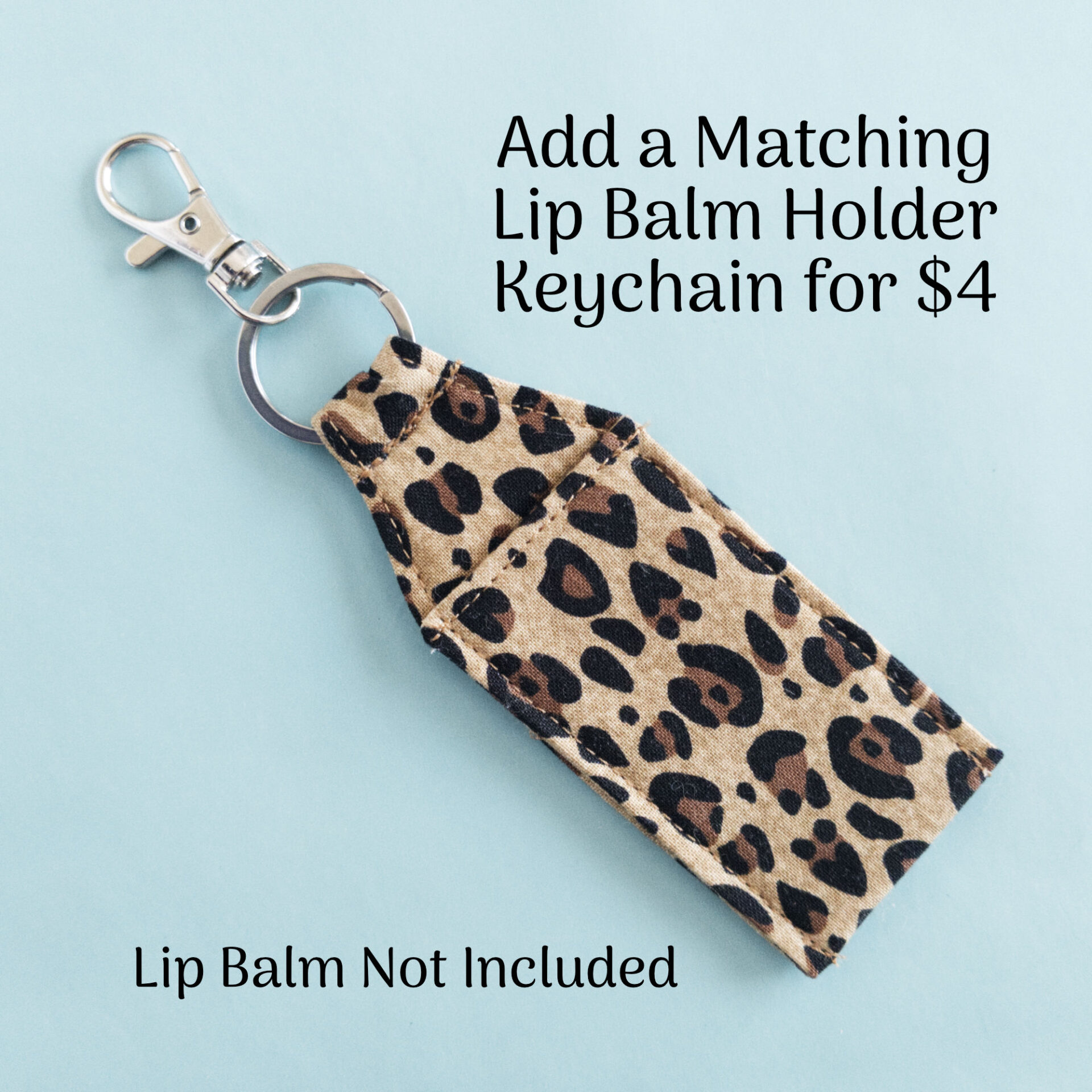 Matching Leopard Print Lip Balm Holder Keychain