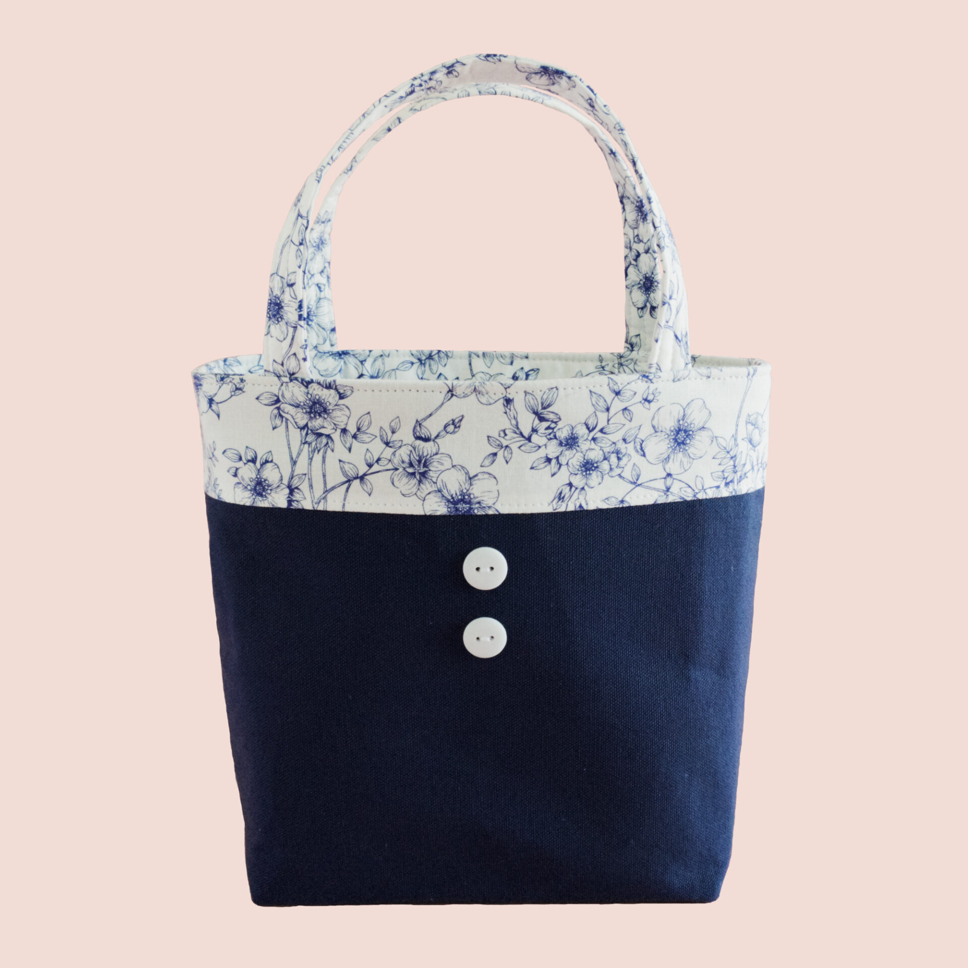 Navy Floral Small Tote