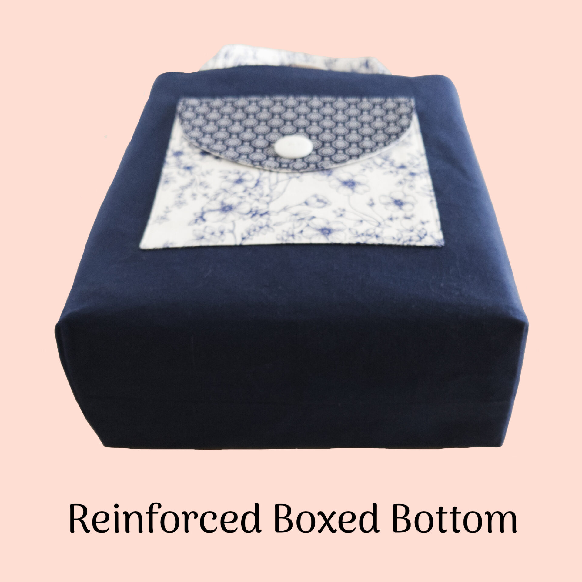 Large Navy Tote with Pockets | Floral Canvas Work Project Bag