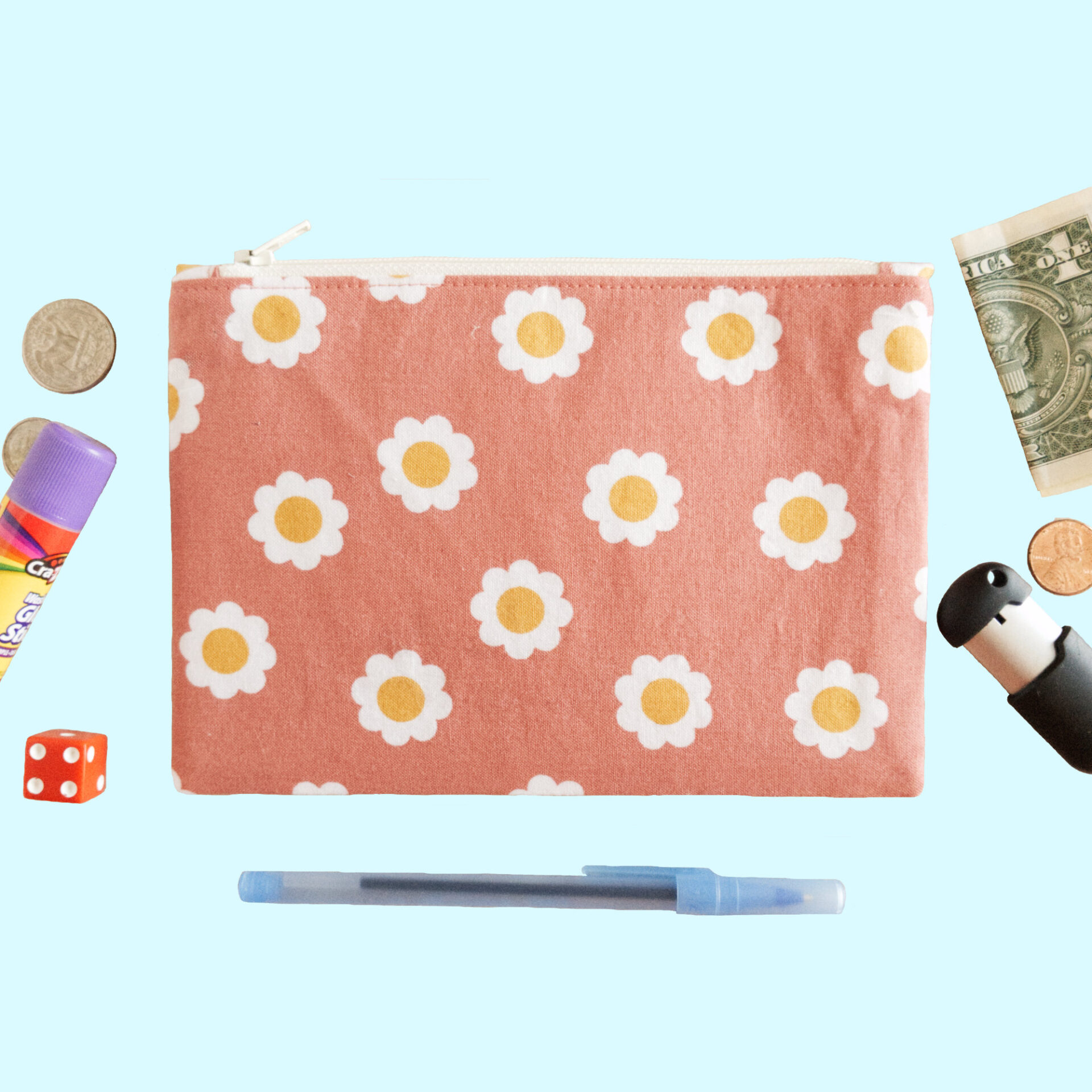 Flower Zipper Pouch | Tampon Pouch | Small Makeup Bag