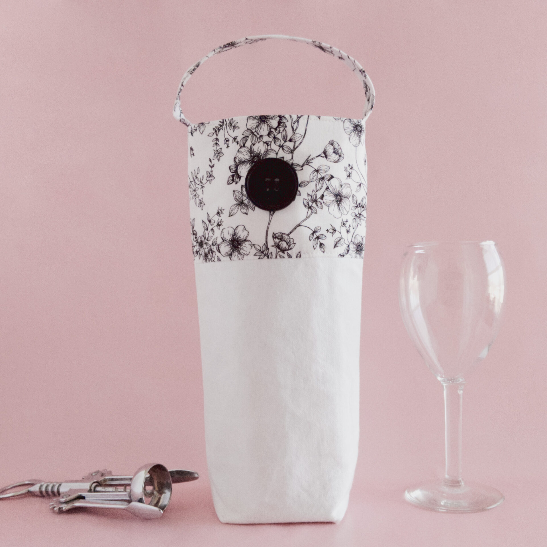 Bag with Wine Glass and Corkscrew