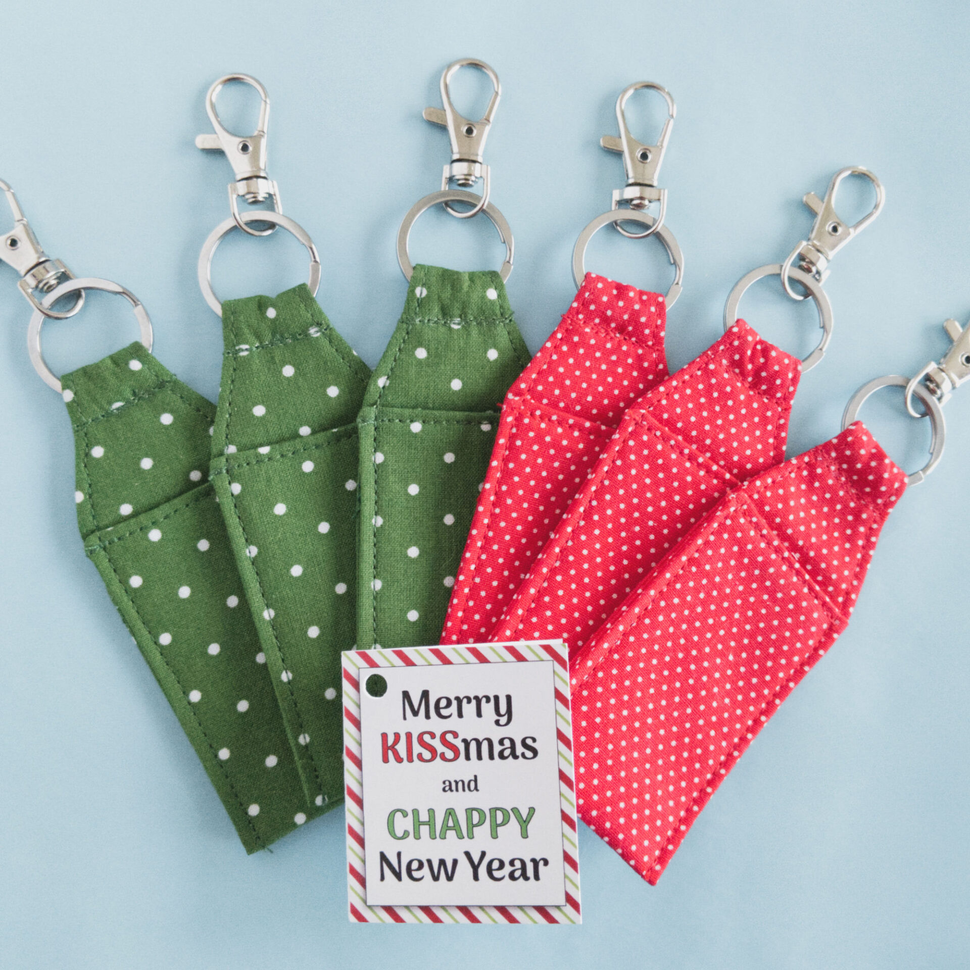 Christmas Lip Balm Holder Keychains
