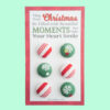 Snowflakes & Candy Cane Stripe Magnets