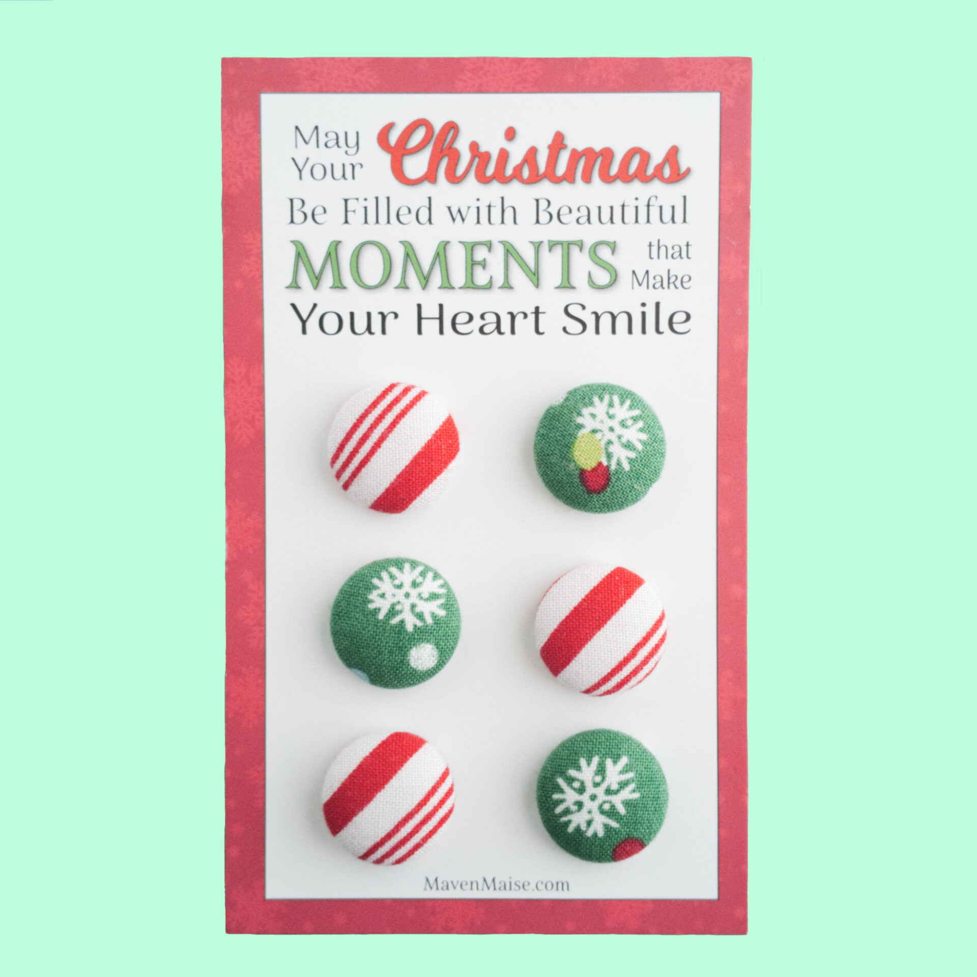 Snowflakes & Candy Cane Stripe Magnets
