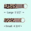 Wristlet Keychain Leopard Print Fabric Key Fob