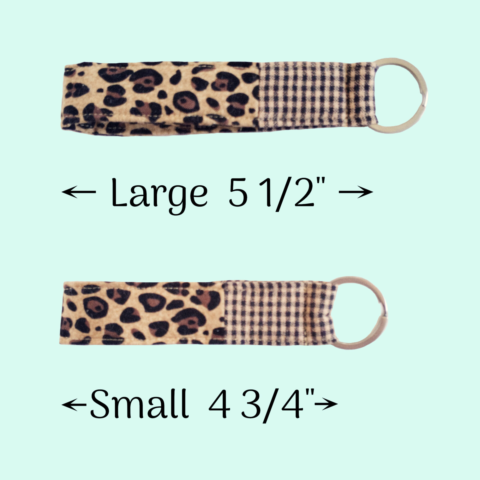 Wristlet Keychain Leopard Print Fabric Key Fob