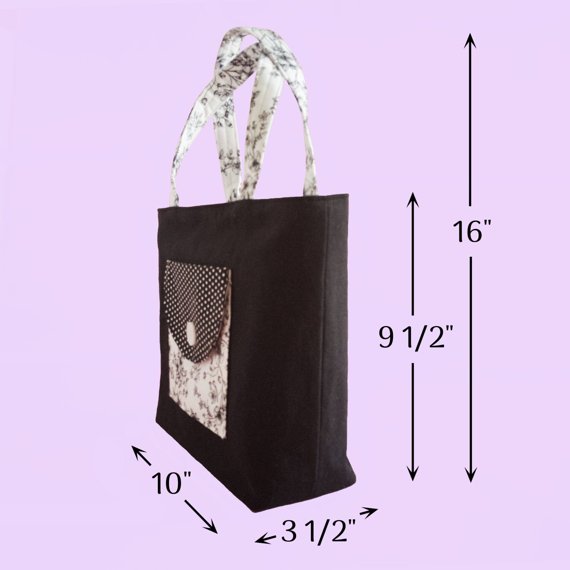 Tote Bag with Zipper and Pockets