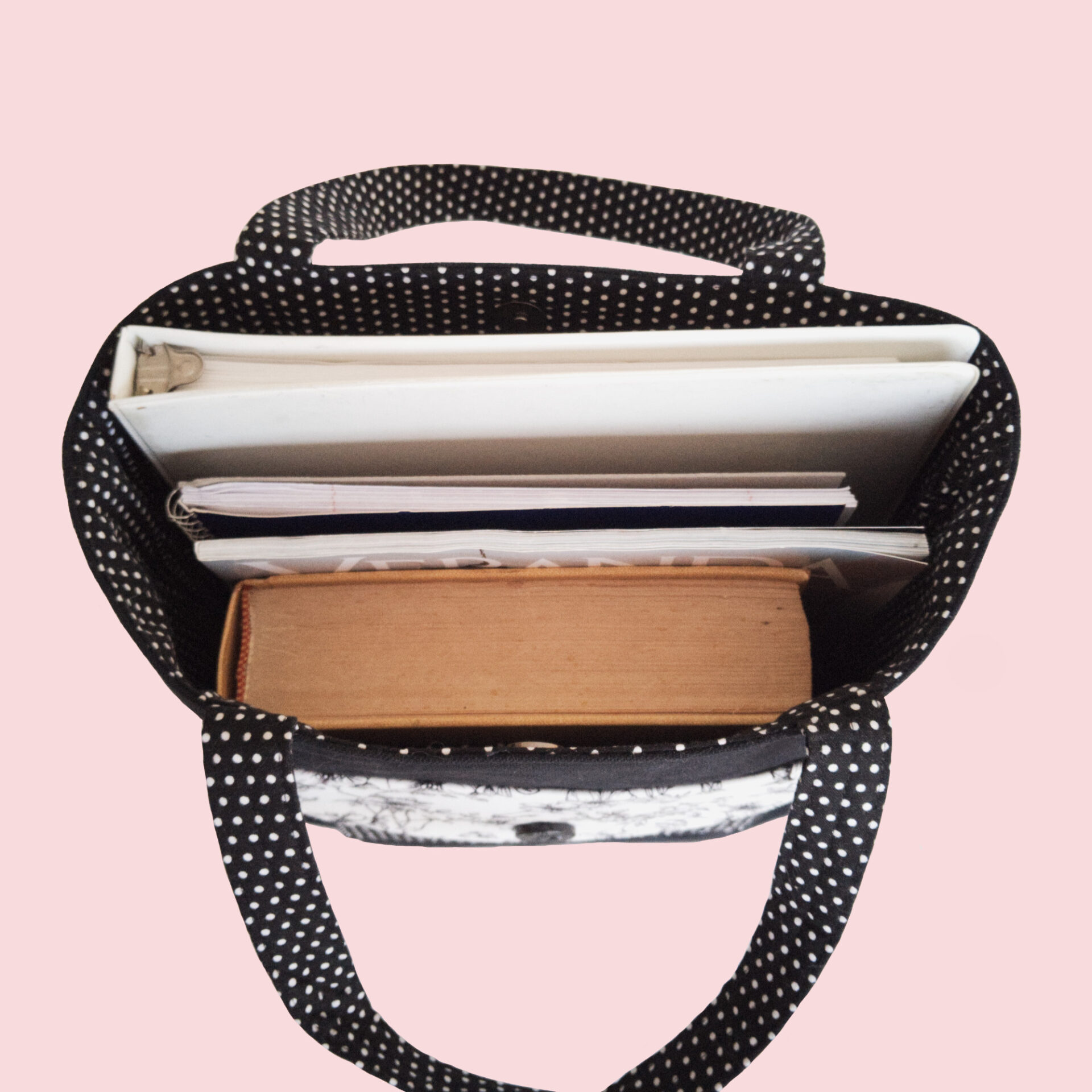 Large Tote Bag with Pockets for Book Club or Bible Study