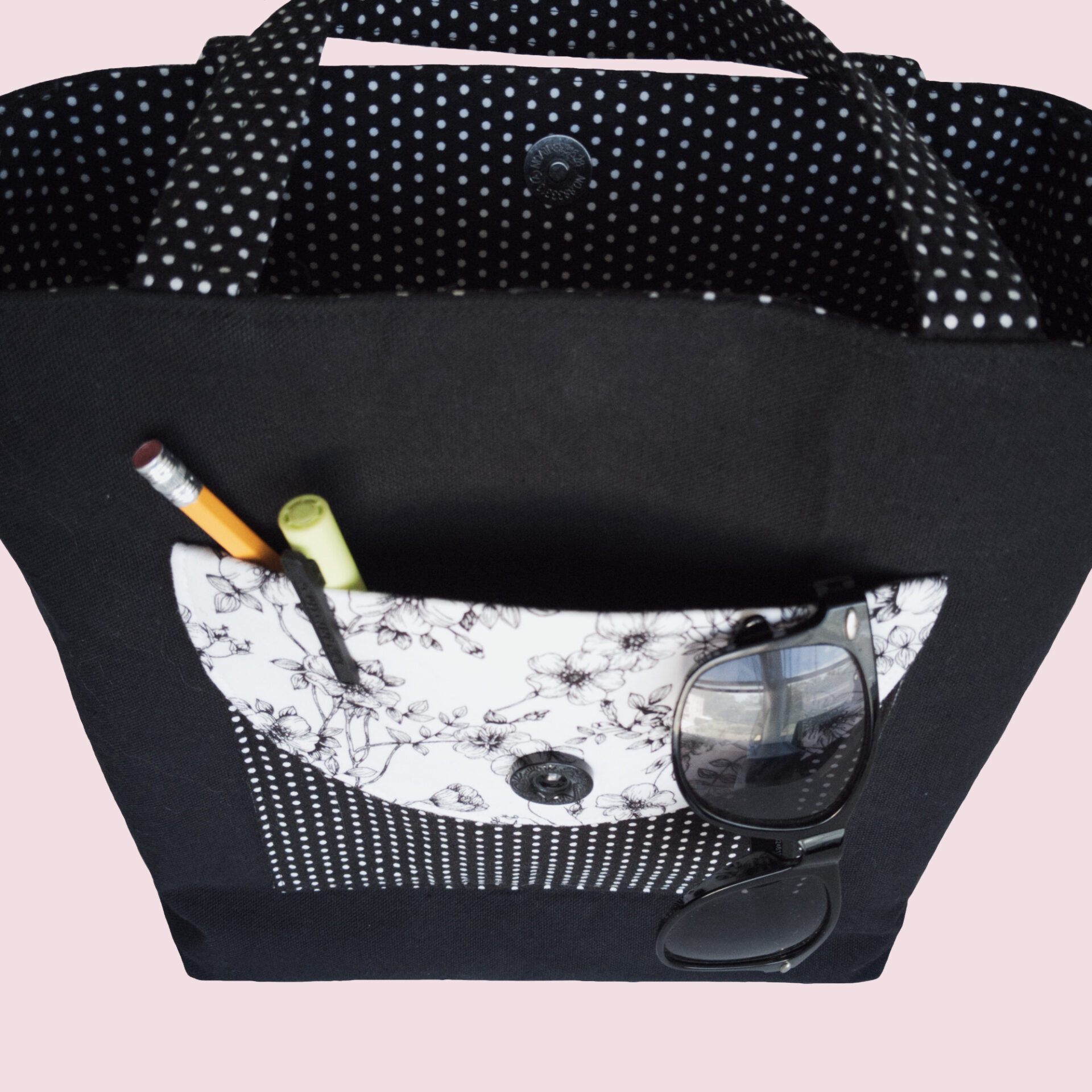 Large Tote Bag with Pockets for Book Club or Bible Study