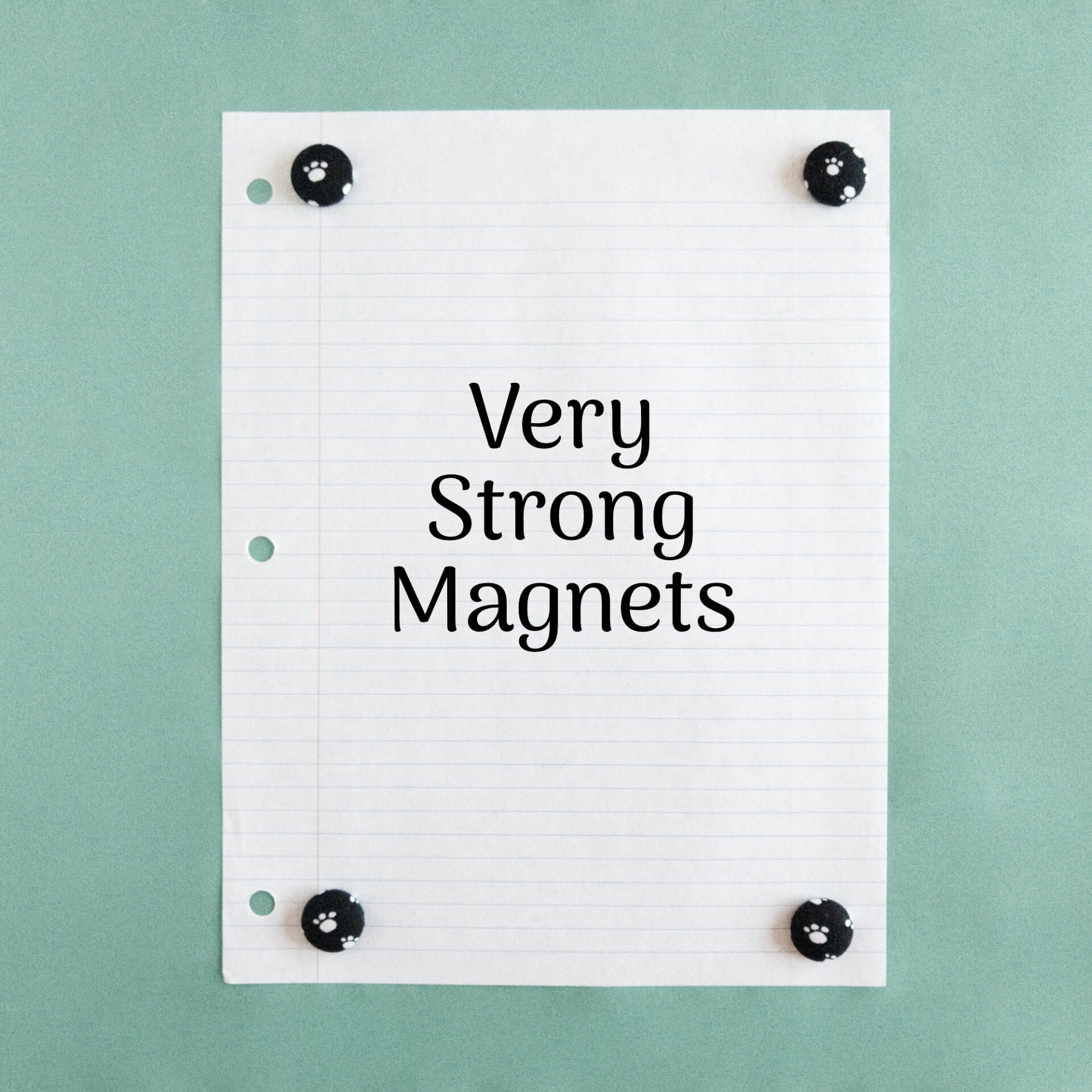 Magnets Hanging a Sheet of Paper
