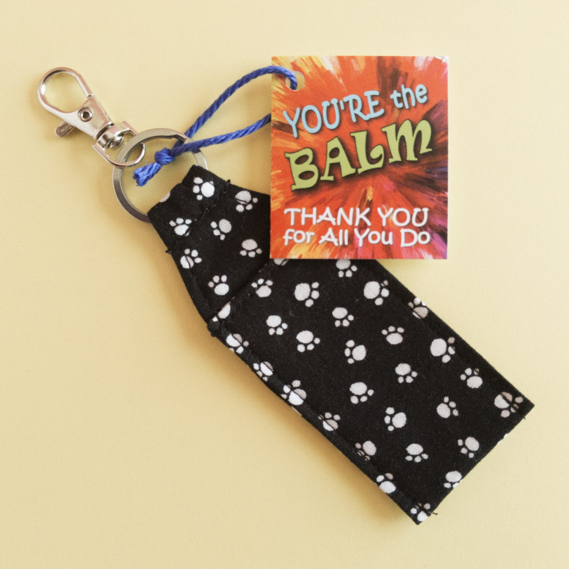 Paw Print Keychain 10 Keychain with Thank You Card
