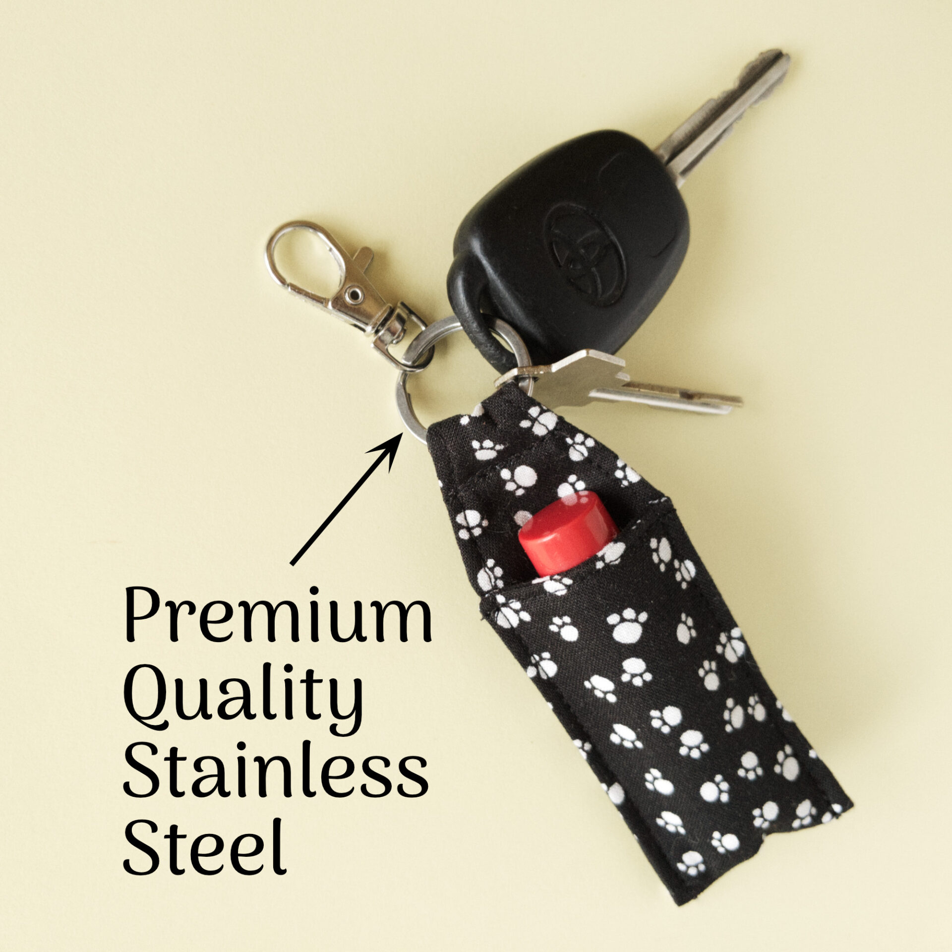 Paw Print Keychain 4 Lip Balm Holder with Keys