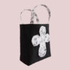 Floral Small Tote 6 Christian Small Tote with Pocket and Cross for Church Bible Bag