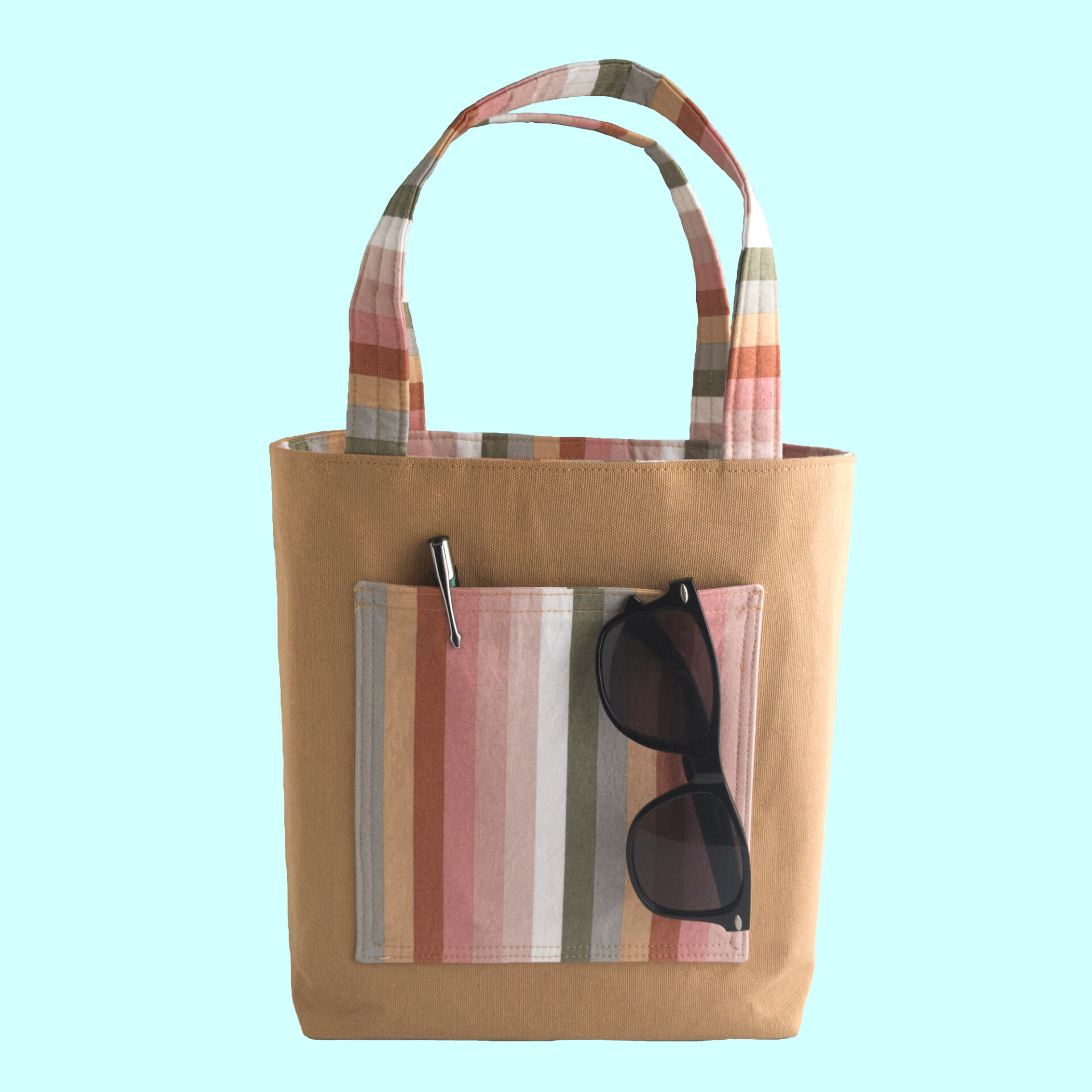 Christian Cross Tote with Pockets | Bible Bag for Religious Woman