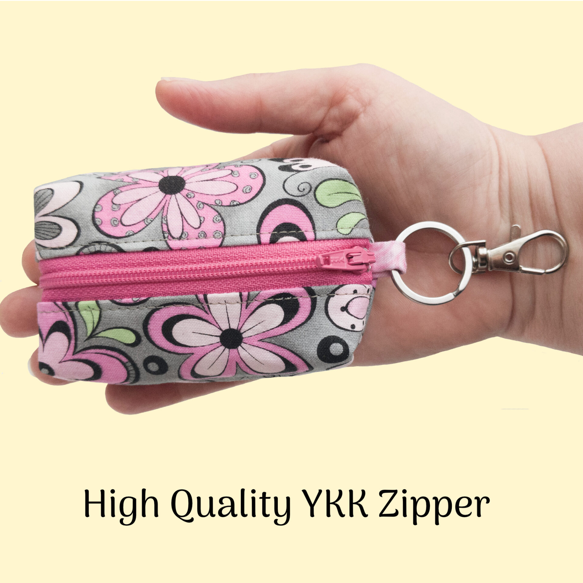 Hippie Keychain | Boxy Bag Keyring Zipper Pouch