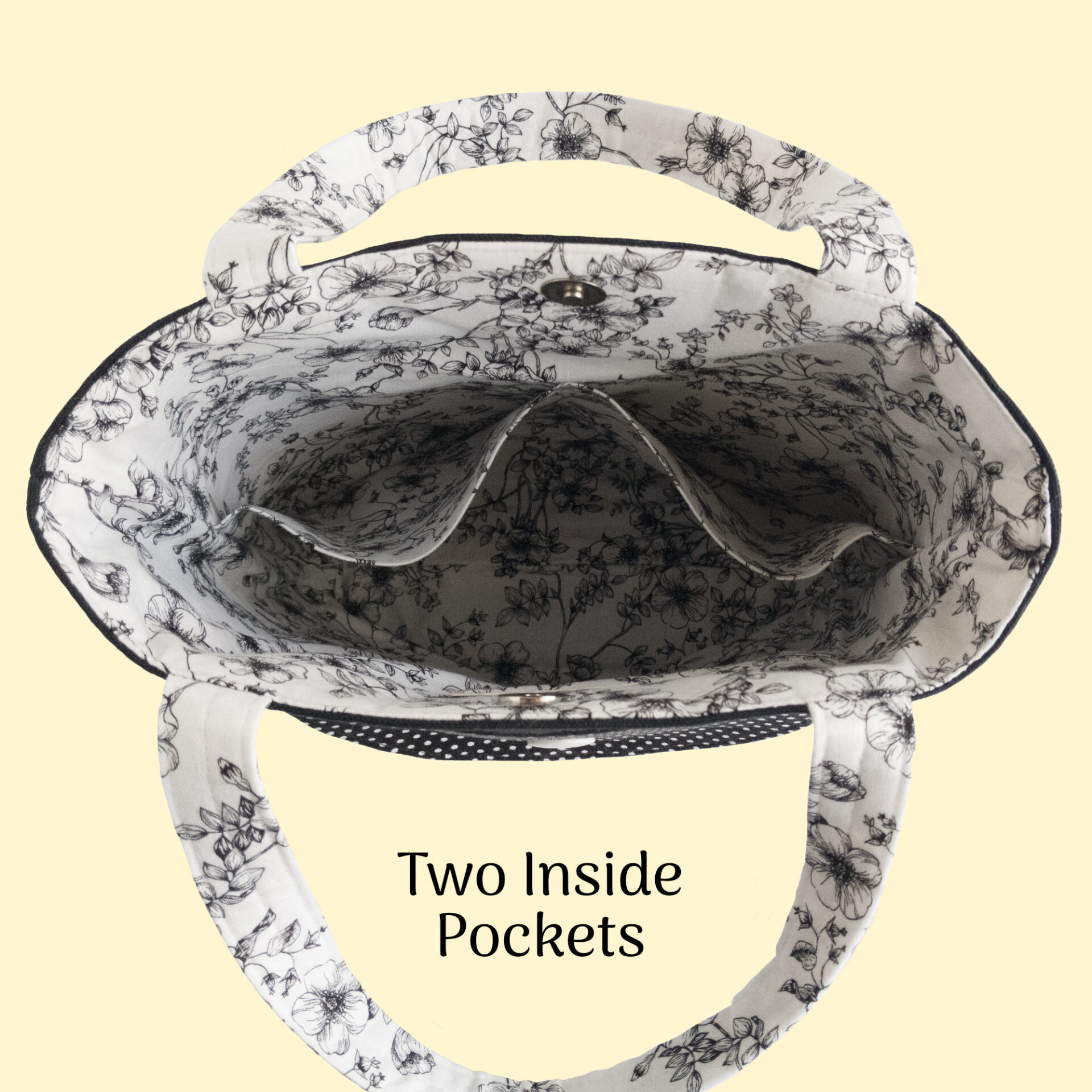 Inside Pockets Canvas Tote with Pockets for Women Medium Size Work Bag
