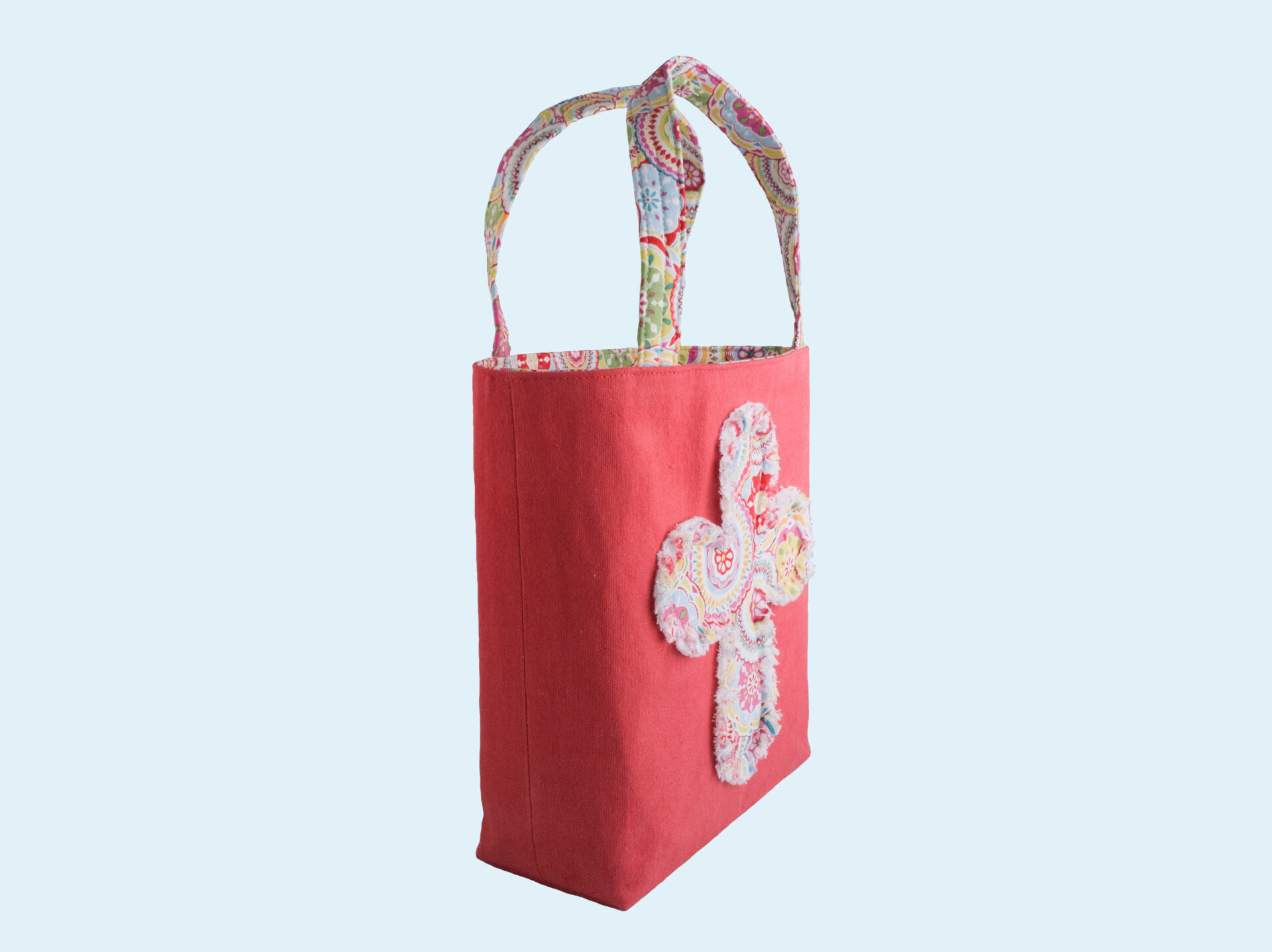 Red Bible Bag | Cotton Canvas Christian Tote