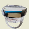 Large Bible Bag | Gray Floral Canvas Tote
