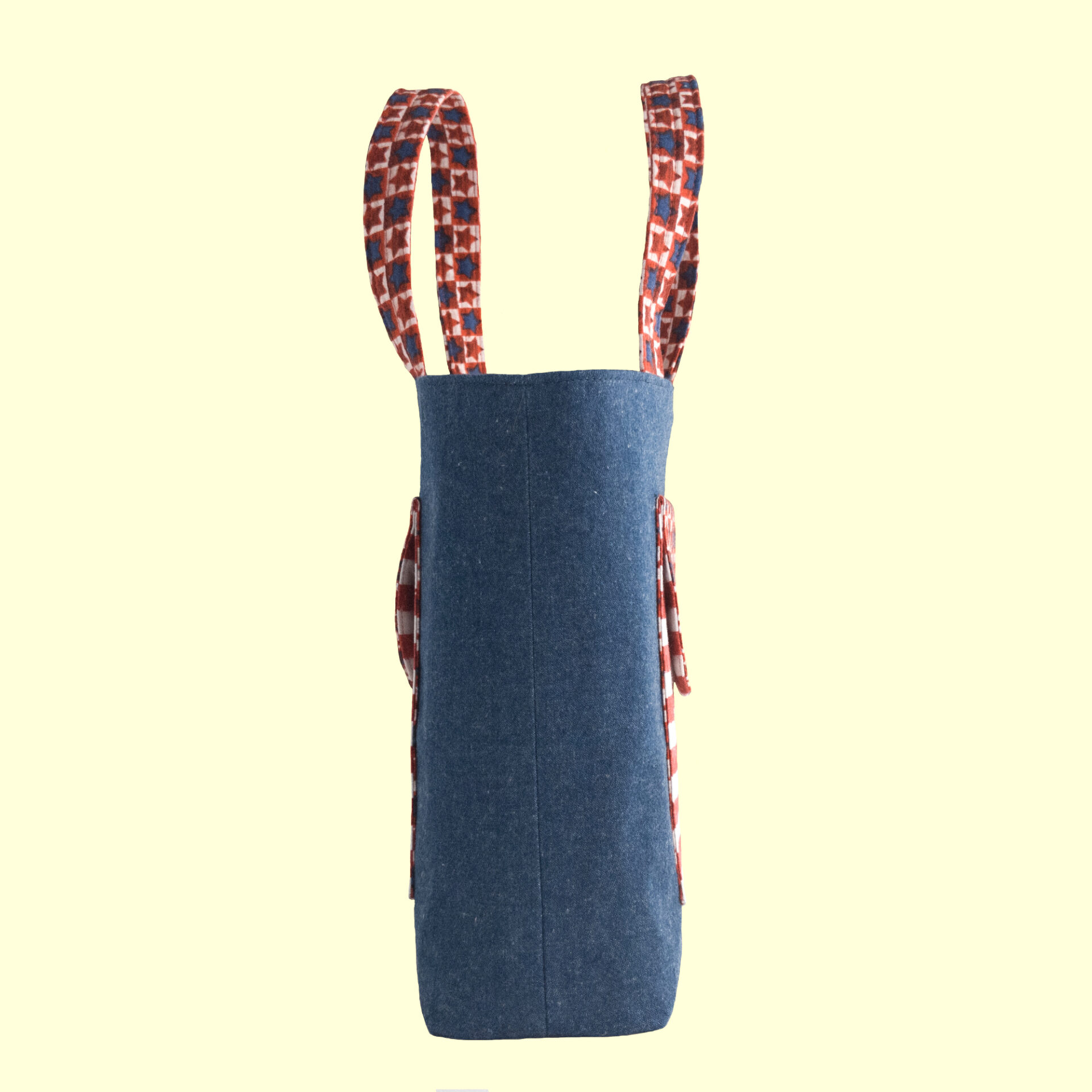 Patriotic Denim Tote Bag | Medium Size Tote with Pockets