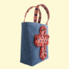 Patriotic Christian Bag | Small Denim Cross Tote