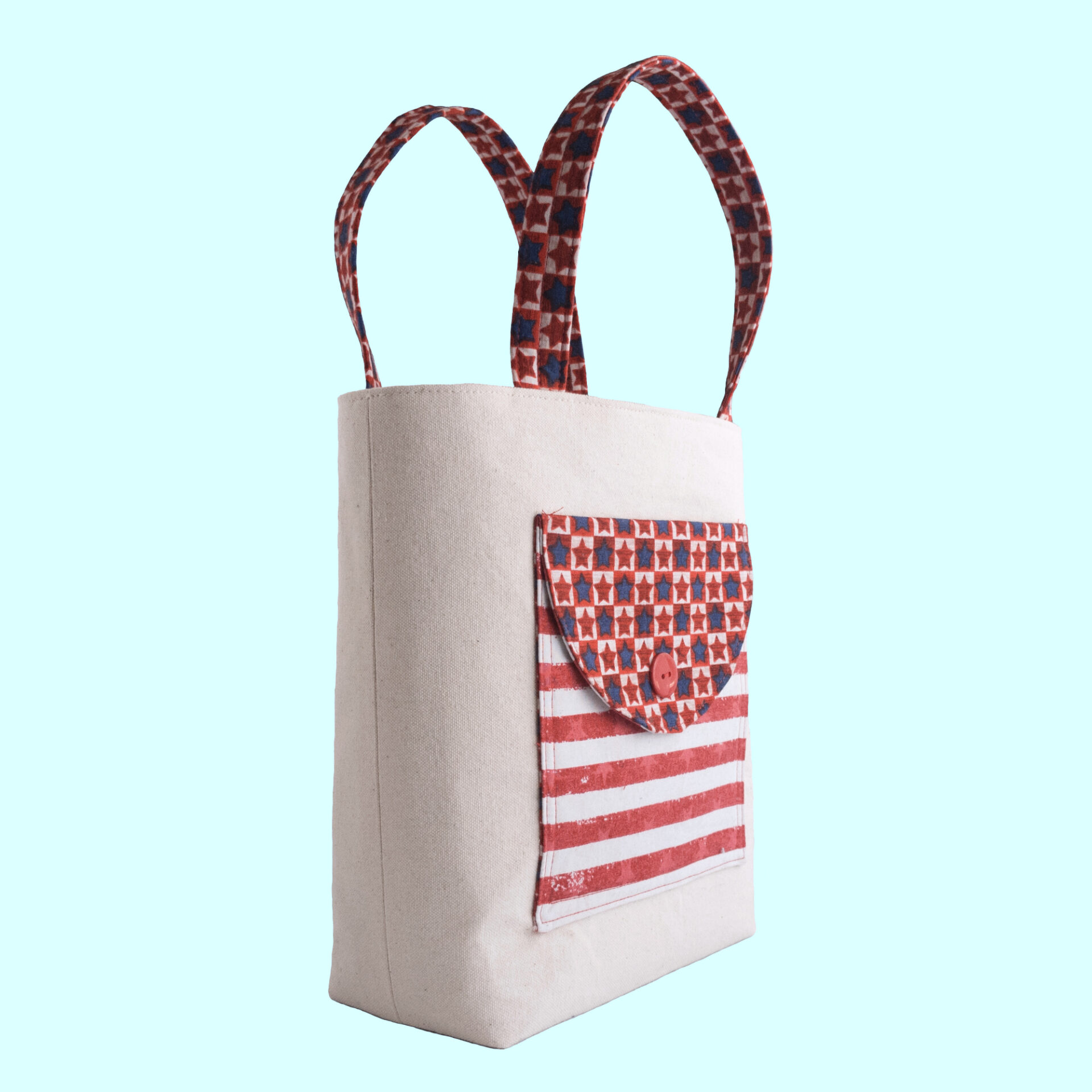 Angled View of Canvas Tote