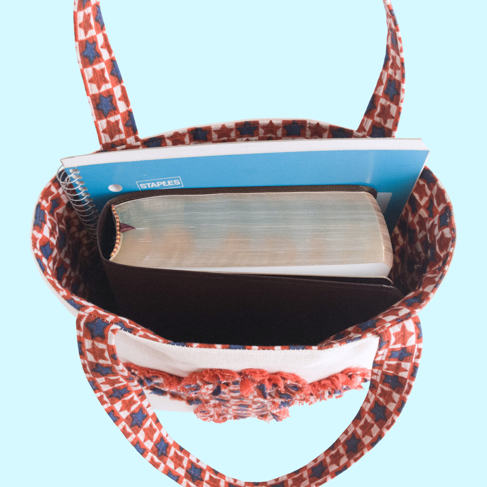 Inside of Tote with Books