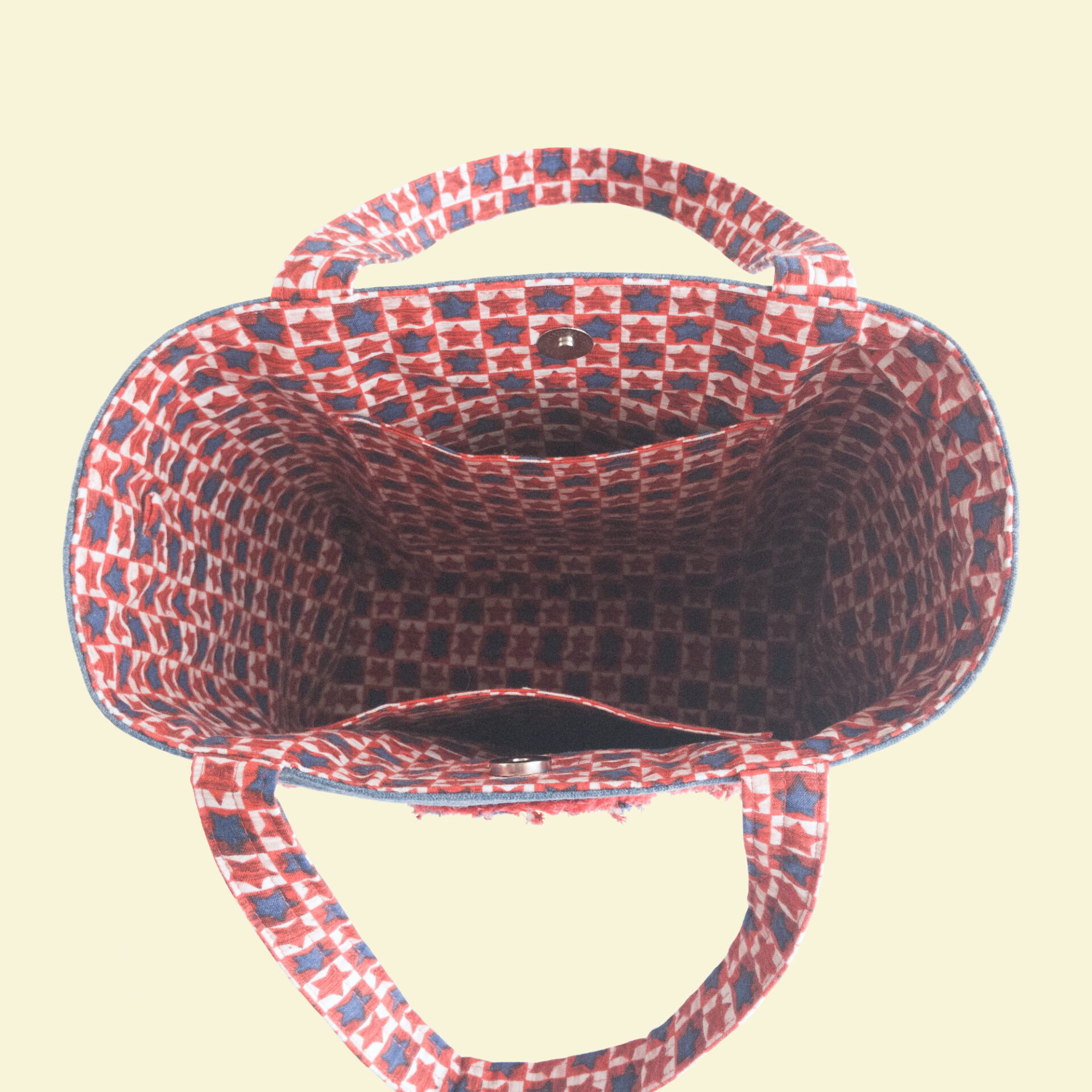 Patriotic Cross Tote | Large Denim Bible Bag