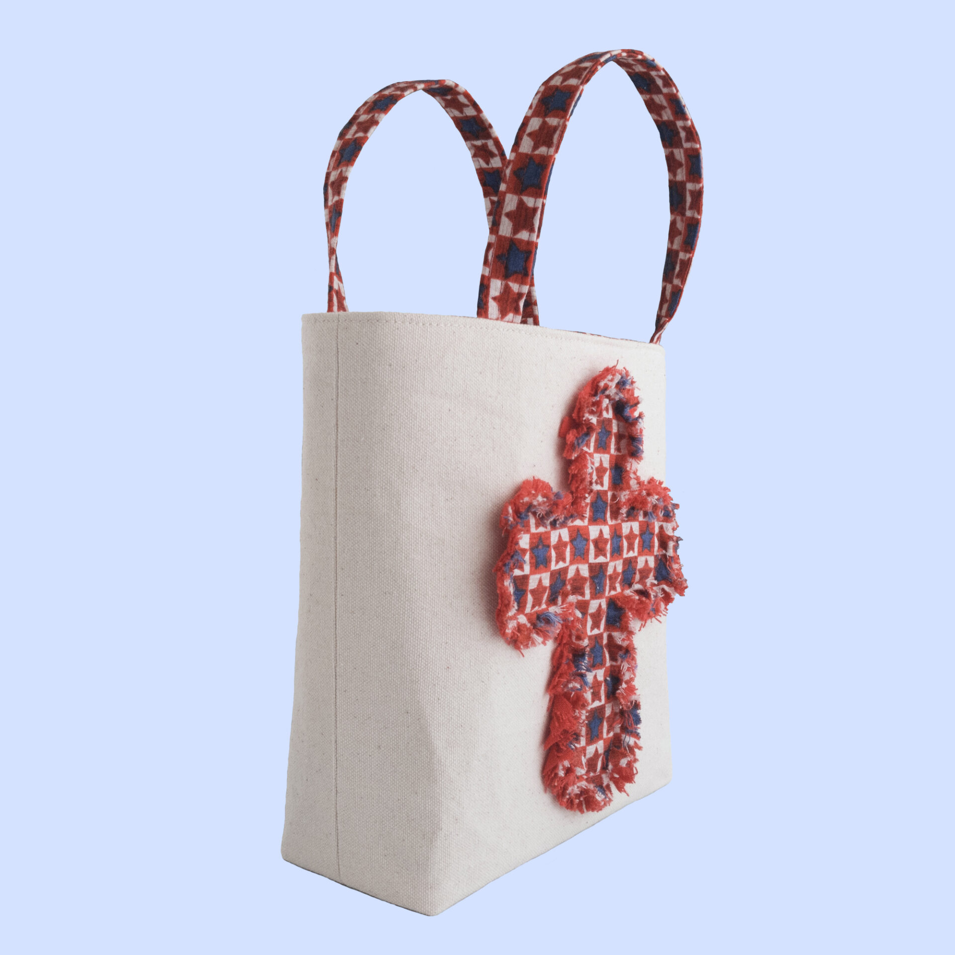 Angled View of Patriotic Cross Bag