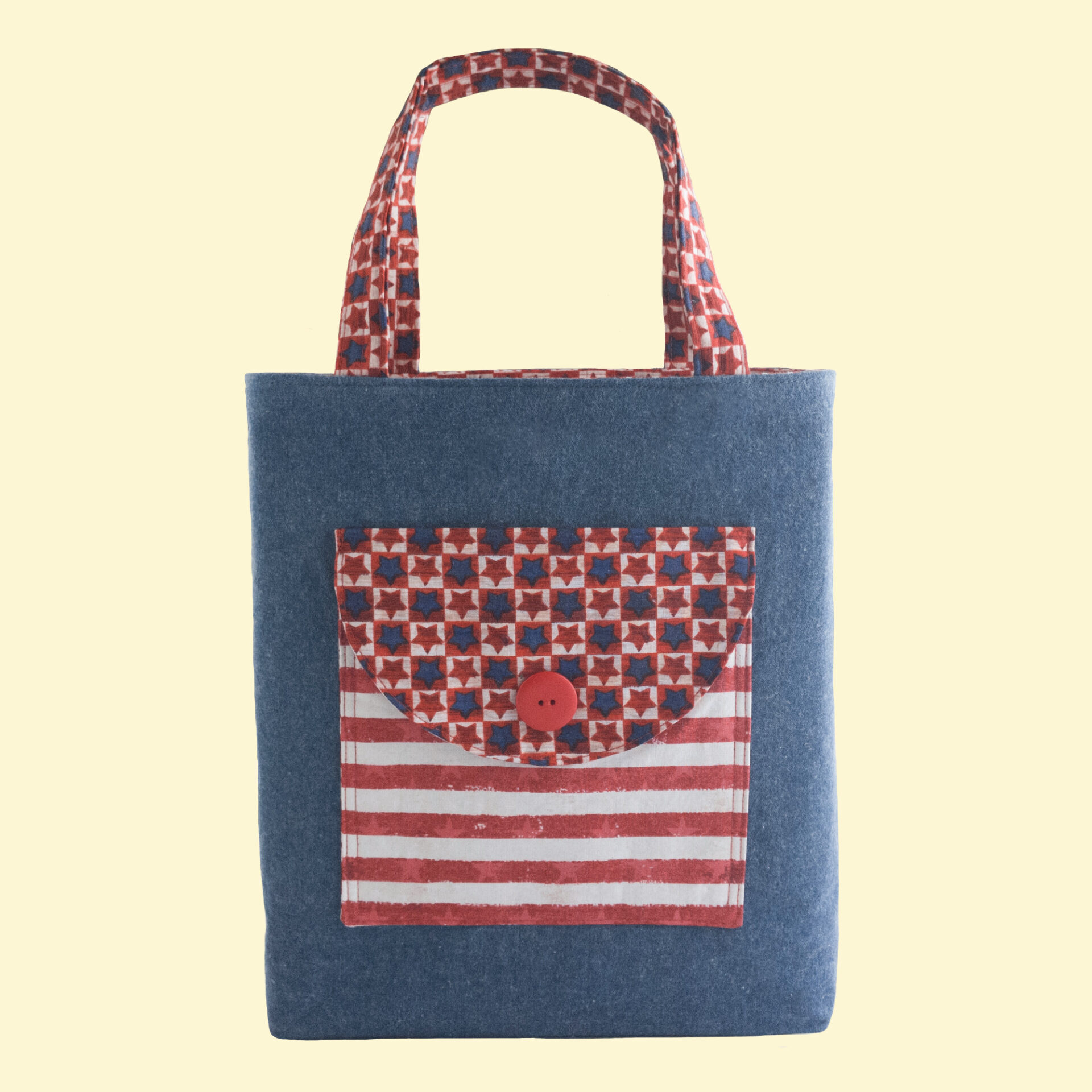 Patriotic Denim Tote Bag