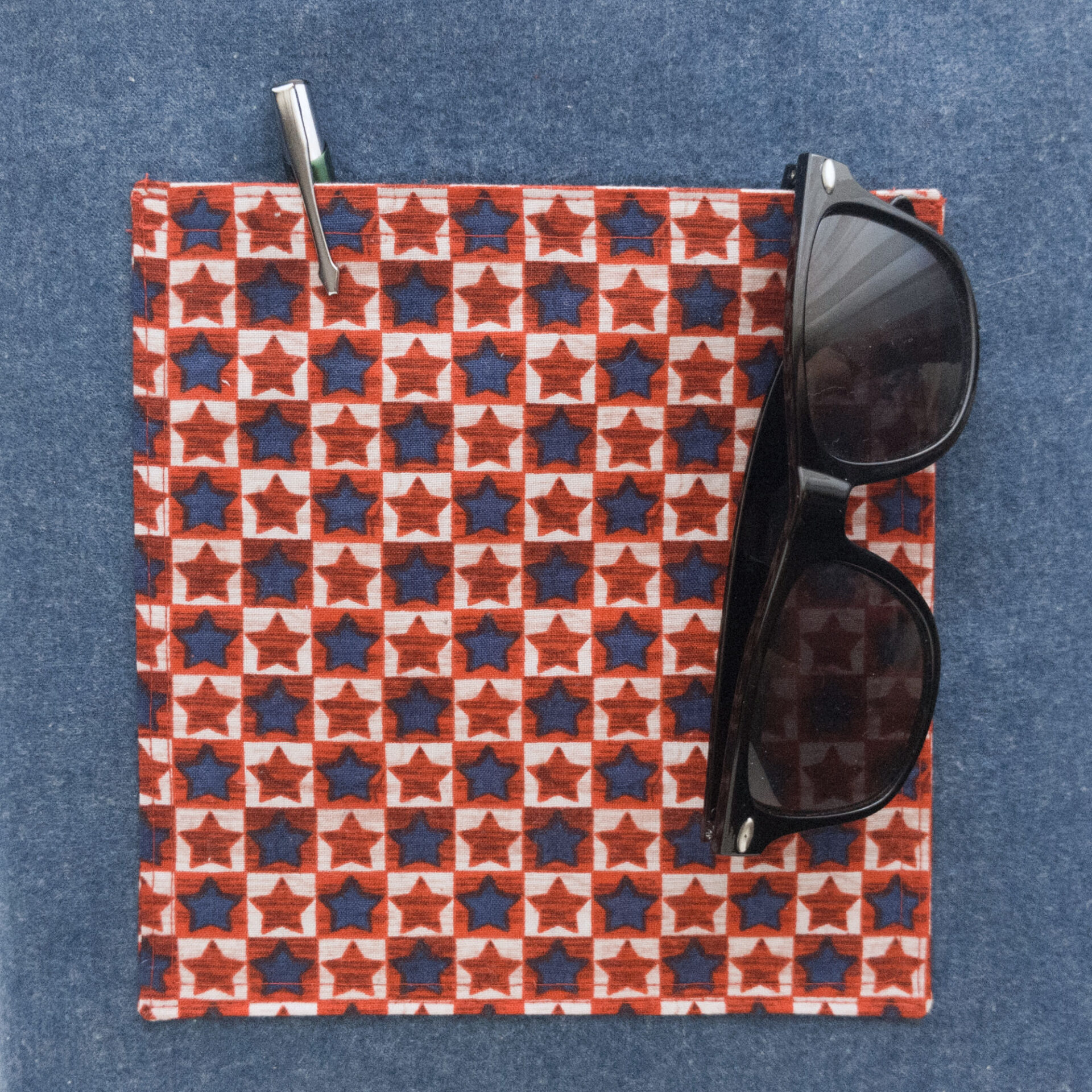 Patriotic Cross Tote | Large Denim Bible Bag