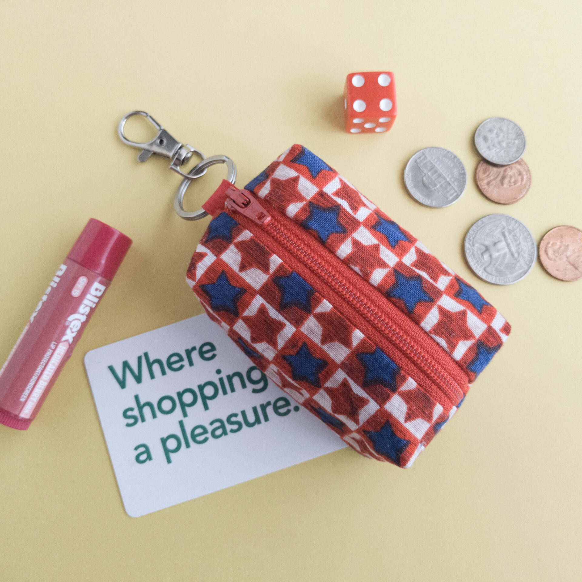 Patriotic Keychain Coin Purse | USA Proud Mini Boxy Bag
