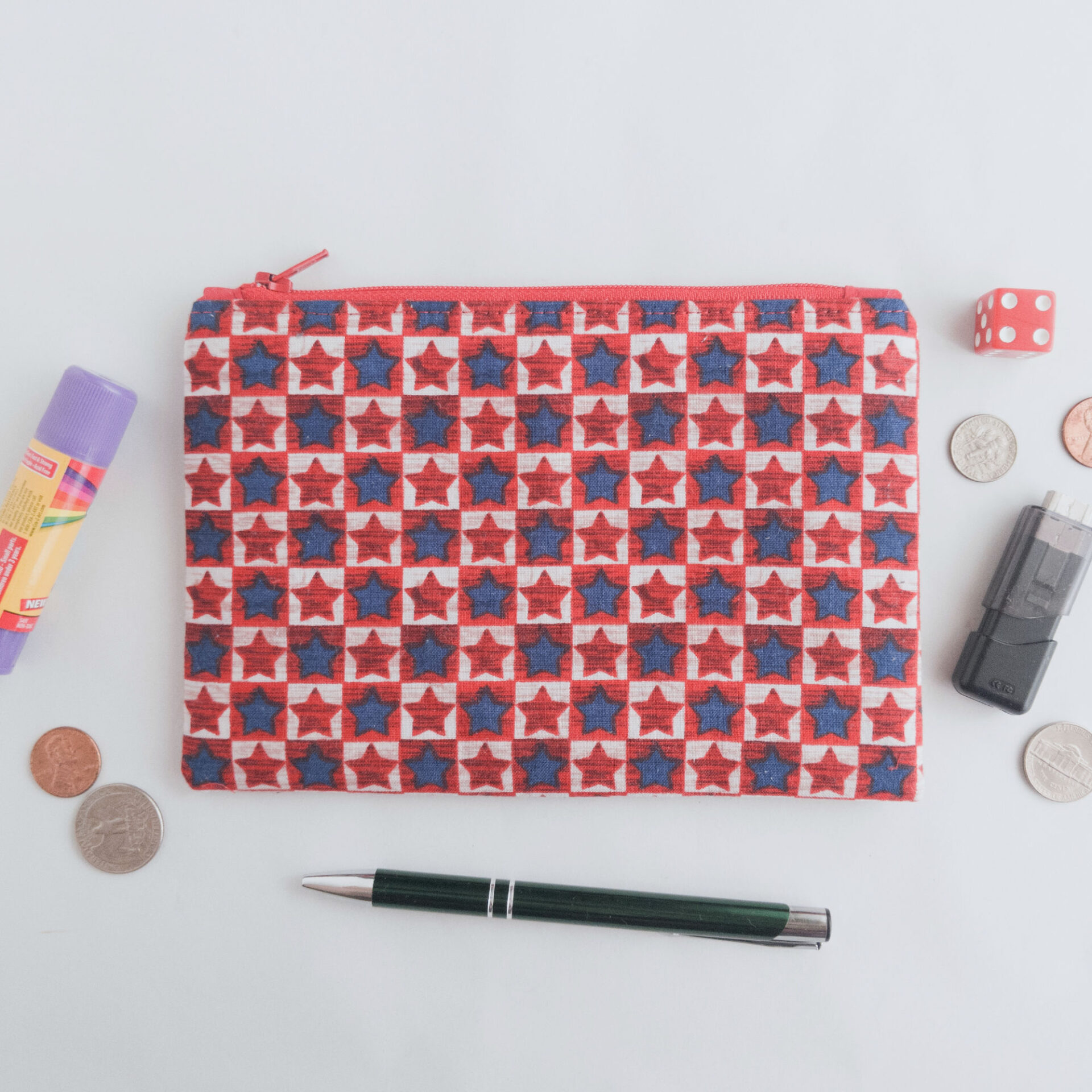 Patriotic Pouch Gift Pouch with Misc Contents