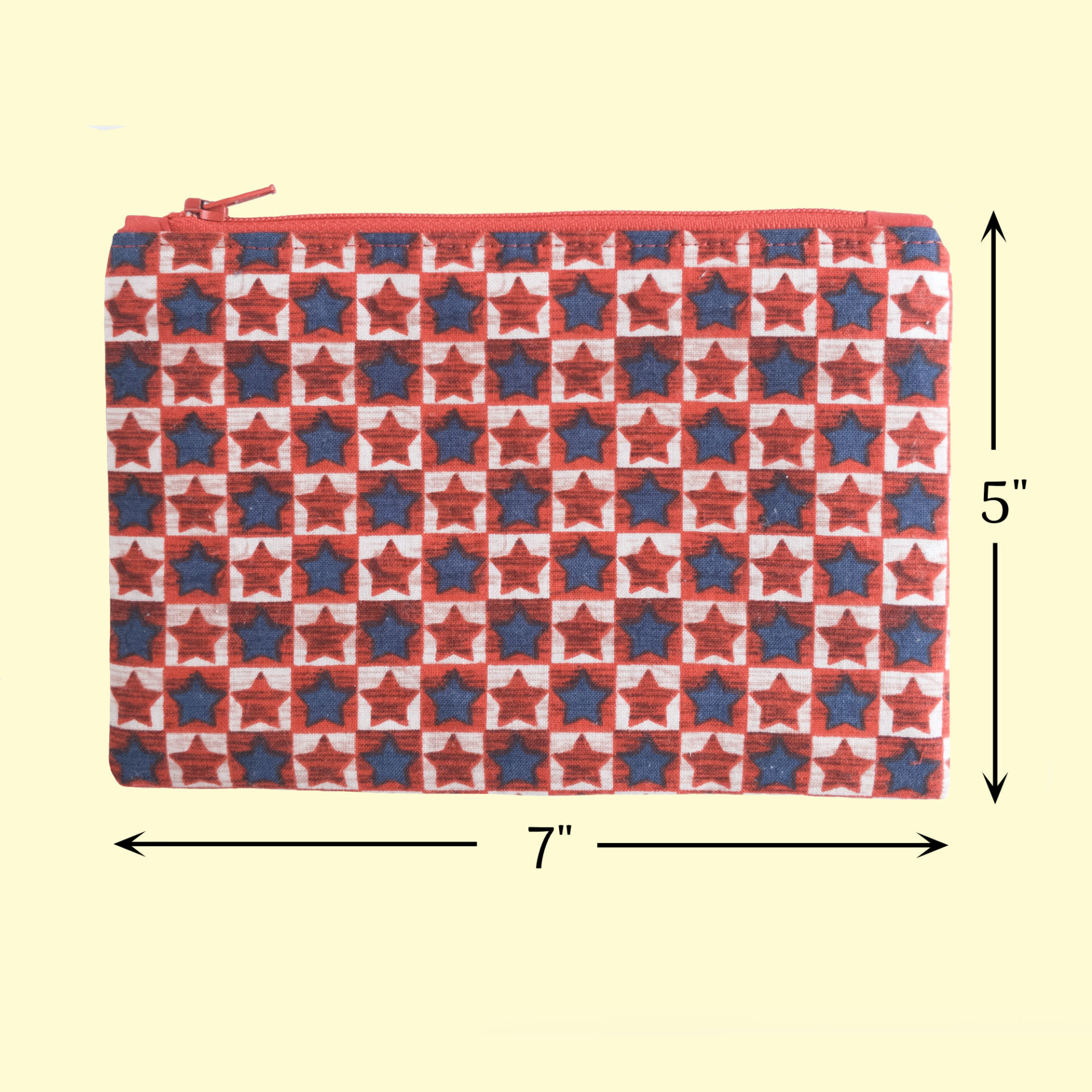 Patriotic Zipper Pouch Measurements Patriotic Zipper Pouch | Small Travel Bag Organizer