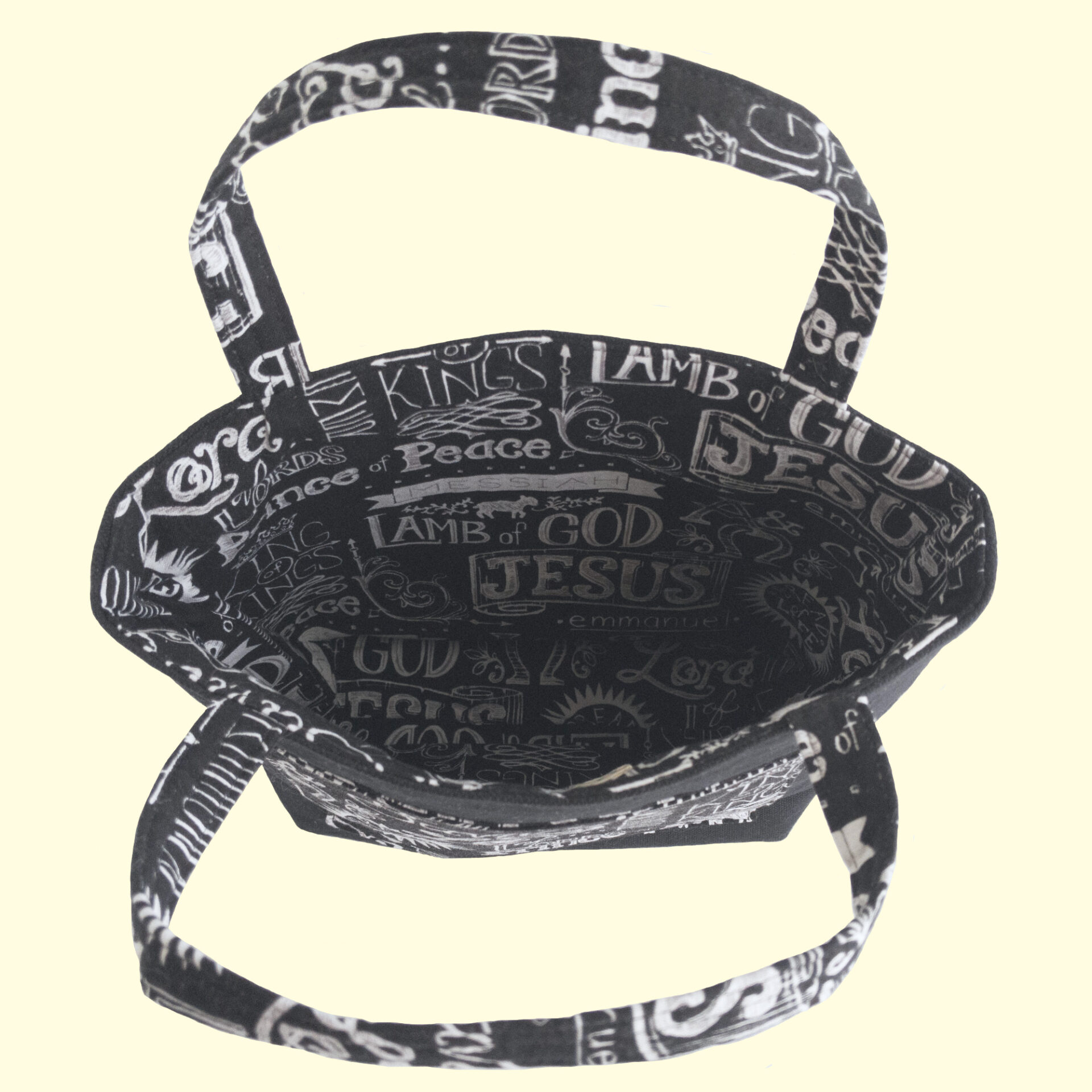 Black Bible Bag Mini Christian Tote Bag | Black Canvas Small Bible Bag