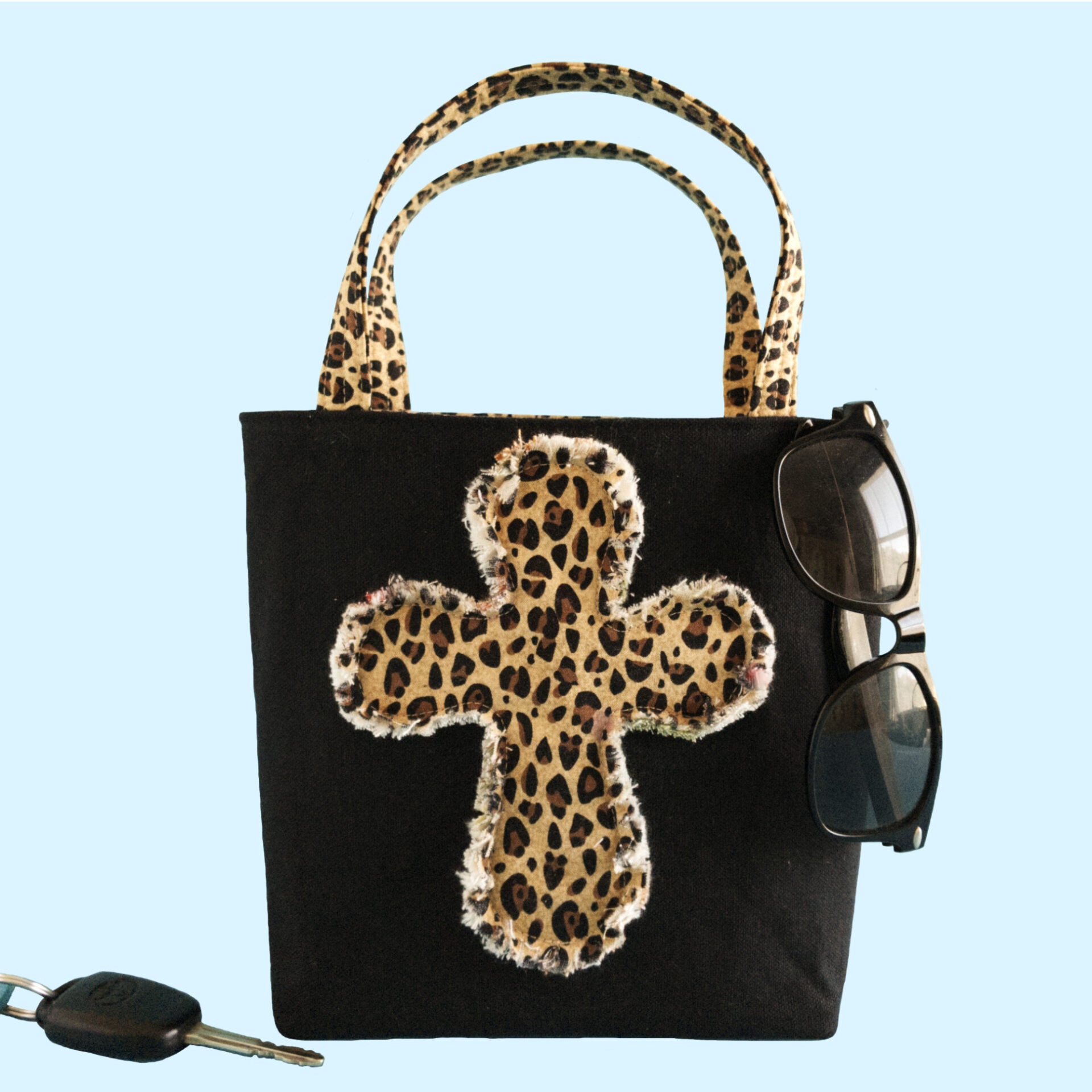 Leopard Cross Bible Bag