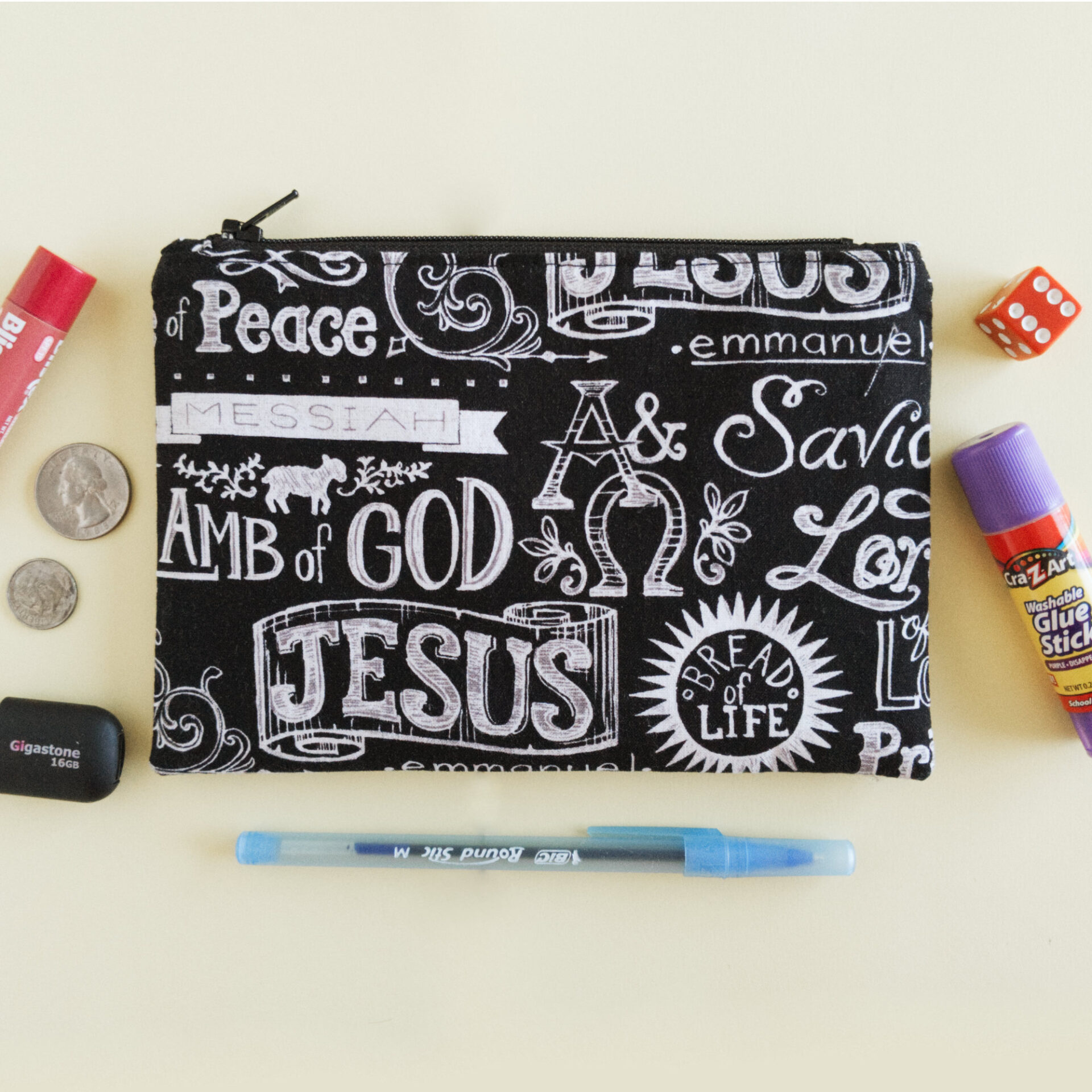 Christian Tech Pouch Christian Zipper Pouch | Small Travel Bag